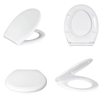 Image of Soft Close Toilet SEAT Oval with Metal Fixing Hinges White Quick Release