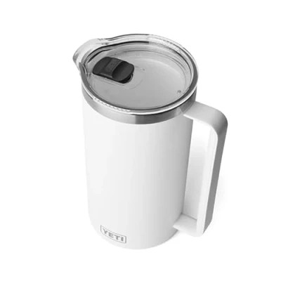 Image of YETI Rambler Pitcher, Vacuum Insulated, Stainless Steel with MagSlider Lid, White, 64 oz (1892 ml)