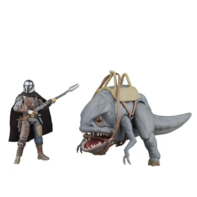 Image of Star Wars The Vintage Collection Blurrg &amp; Mandalorian, Mandalorian 3.75 Inch Action Figure 2 Pack