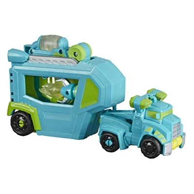 Image of Transformers Playskool Heroes Rescue Bots Academy Command Centre Hoist Converting Action Figure Toy with Trailer and Light Up Accessory