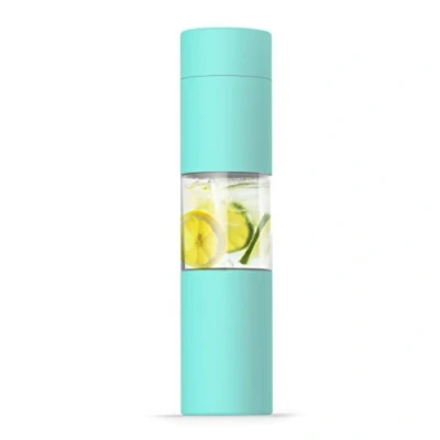 Image of asobu Flavor U See a Stainless Steel Fruit Infuser Slim and Classy Water Bottle (Teal)