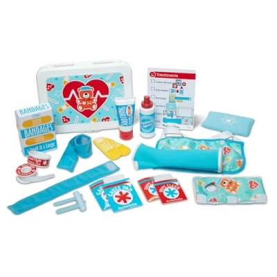 Image of Melissa &amp; Doug Get Well First Aid Kit Play Set Pretend Box 3+ Gift for Boy or Girl