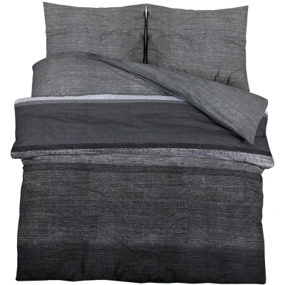 Image of vidaXL Duvet Cover Set Dark Grey 260x220 cm Cotton