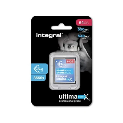 Image of Integral 64GB CFast Card 2.0 High Performance with read speed up to 550MB/s and write 540MB/s