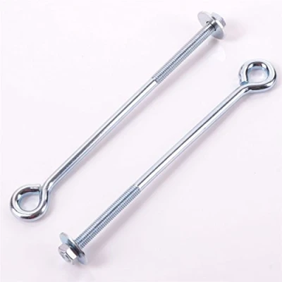 Image of 10x Large Zinc Plated Eye Bolts with Nuts and Washers M6 x150mm