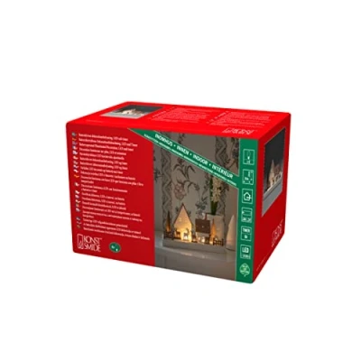 Image of Konstsmide Christmas Lights/Silhouette House Motif with Reindeers/Christmas Ornament Decoration/Battery Operated: 2xAA (Excl.)/Christmas Scene Warm White Diodes