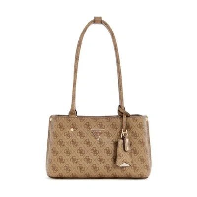 Image of Guess Meridian Shoulder Satchel Handbag, Women&#039;s, Size: One Size, Latte