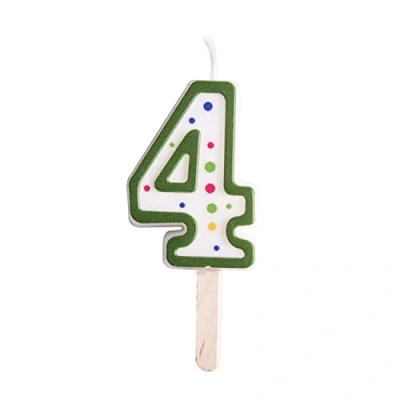 Image of PME Green Number 4 Candle, Small Size