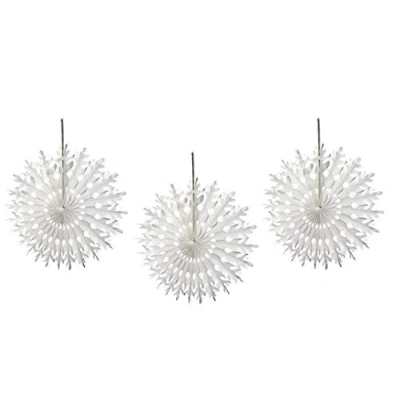 Image of PMS 3PK PAPER SNOWFLAKE DECORATION IN OPP BAG WITH INSERT