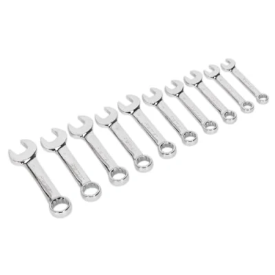 Image of Sealey Premier Combination Spanner Set 10pc Stubby Metric
