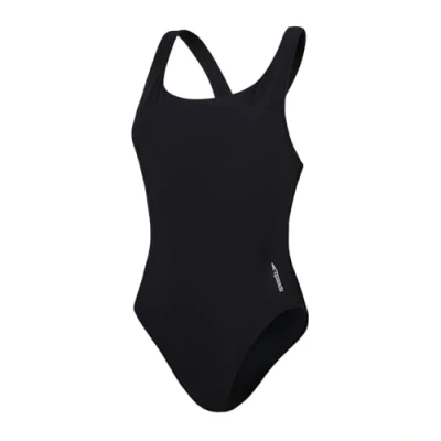 Image of Speedo Women&#039;s Solid Racerback 1 Piece Swimsuit Swim Fitness Soft Feel Stylish Design, Anthracite, XL