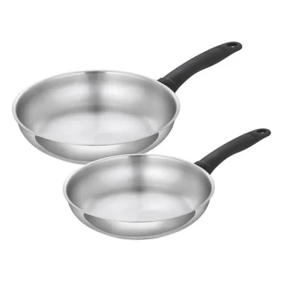 Image of Kuhn Rikon Classic Induction 24 &amp; 28cm Uncoated Frying Pan Set