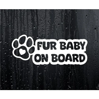 Image of Car Sticker Fur Baby On Board Novelty Funny Van Window Bumper Boot Door Decal
