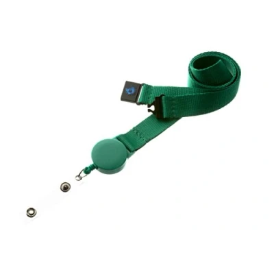 Image of 20mm Badge Reel Lanyard with Safety Breakaway (Green)