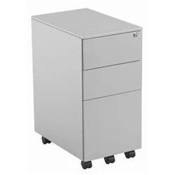 Image of Mezzo Slimline 3 Drawer Under Desk Steel Pedestal Silver TKUSSMP3SV