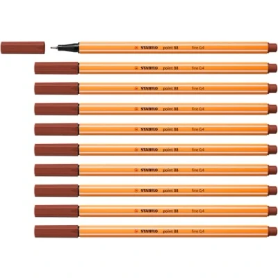 Image of Fineliner STABILO point 88 Pack of 10 Sienna