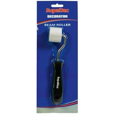 Image of SupaDec Decorator Seam Roller DIY Decorating Wallpaper Paper Hanging Soft Plastic Wall Rollers Smooth Scroll Wheel Rubber Lightweight Construction Tool
