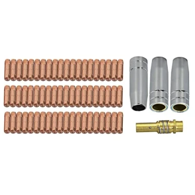 Image of RIVERWELD MIG MAG Contact Tips M6 140.0059 0.8mm Conical Gas Nozzle 145.0075 Tip Holder 002.0078 fit 15AK MB15 Co2 Welding Torch 64pcs