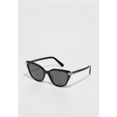 Image of Swarovski Woman SK6039 100187 Sunglasses Acetate Black Grey Cat Eye Normal