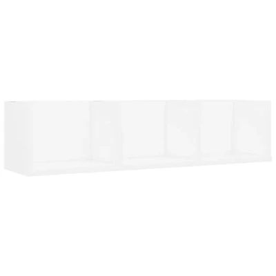 Image of vidaXL CD Wall Shelf Bedroom Baby and Kids Room Office Living Hanging Display Rack Cabinet White 75x18x18cm Chipboard