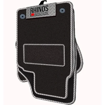 Image of TAILORED TO FIT Citroen C4 CACTUS (2014 ON) FULL SET OF LUXURY INTERIOR FLOOR CARPET CAR MATS BLACK MAT + SILVER EDGING