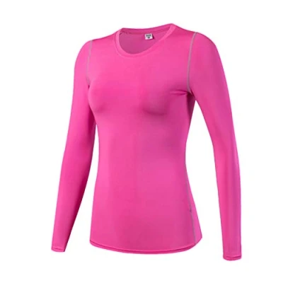 Image of Women&#039;s Long Sleeve Soft Shirt Compression Thermal Base Layer Top Rose L
