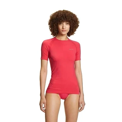 Image of FALKE Women&#039;s Warm Trend Uni Round Neck W S/S SH Thermal Breathable Quick Dry 1 Piece Base Layer Top, Red (Rose 8564), XS