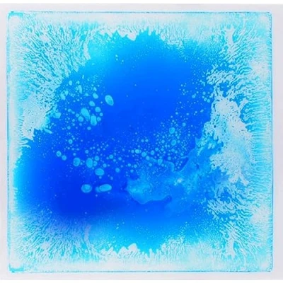 Image of Playlearn Blue White 50cm Liquid Sensory Floor Decorative Lava Tiles Dance for Playroom Durable &amp; Non Slip Mat Perfect Toys Toddlers