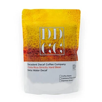 Image of Decaffeinated Costa Rican Coffee Beans 227g Swiss Water Decaf Process Decadent Medium Roast Strength 3 For All Machines 100% Arabica