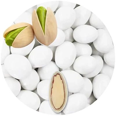 Image of EinsSein 0,5kg Sugared Almonds Chocolate pistachio weiss glossy wedding sugar sweets almond dragees baptism dragee cake balls candy coated sweet weddings favours dragée gift fillers