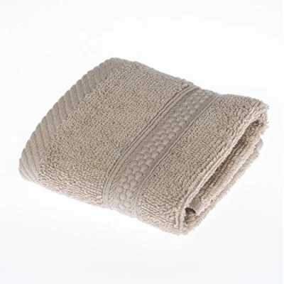 Image of HOMESCAPES Stone Turkish Cotton Face Cloth Flannel Super Soft Thick &amp; Absorbent 500 GSM Towel Heavy Weight for everyday Luxury