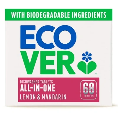 Image of Ecover All In One Dishwasher Tablets Lemon and Mandarin (Pack of 68)