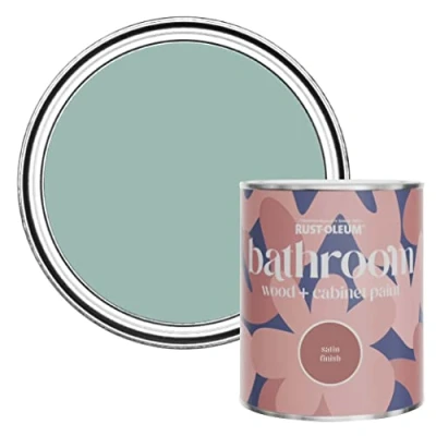 Image of Rust Oleum Blue Moisture Resistant Bathroom Wood and Cabinet Paint in Satin Finish Coastal 750ml