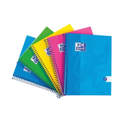 Image of Oxford Touch A5 160 Page Wirebound Hardback Notebook Assorted Colours, Pack of 5 , Multi Colour