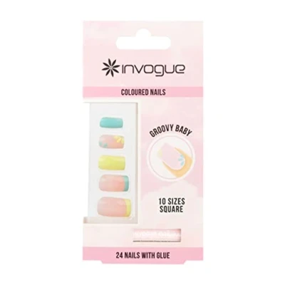 Image of Invogue Groovy Baby Nails Square (24 Pieces)