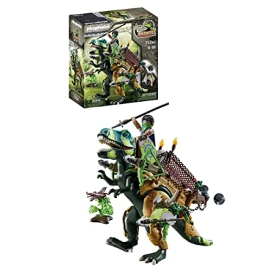 Image of Playmobil 71261 Dino Rise T Rex, Dinosaur has a detachable armour with stone throwing device, jurrasic World, Fun Imaginative Role Play, PlaySets Suitable for Ages 5+