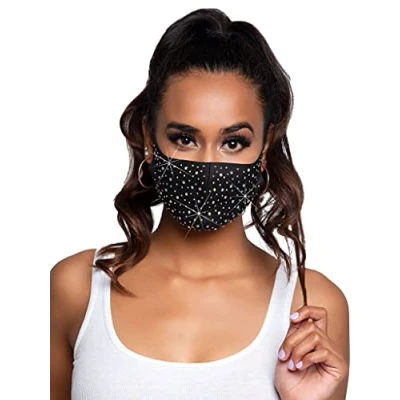 Image of Leg Avenue Naya 3D Rhinestone Face Mask, One Size