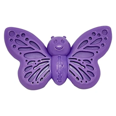Image of SodaPup Butterfly Durable Dog Chew Toy Made in USA from Non Toxic, Pet Safe, Food Safe Nylon Material for Mental Stimulation, Clean Teeth, Fresh Breath, Problem Chewing, Calming Nerves &amp; More
