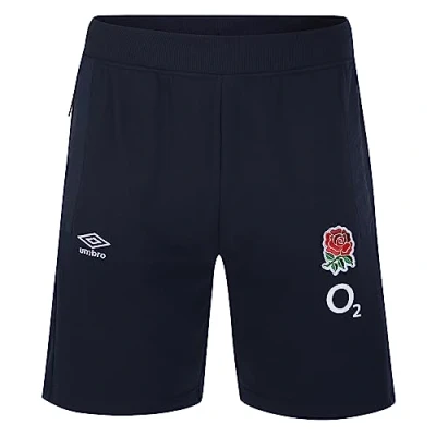 Image of Umbro Mens England Rugby Fleece Shorts 2023 2024 Adults Navy Blazer XL