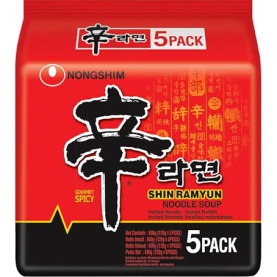 Image of Shin Ramyun 120g Instant Noodles Pack of 5 By Nongshim