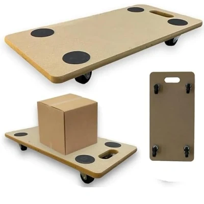 Image of 200kg Hand Dolly MDF Wood Wooden Furniture Mover Trolley Cart Moving Platform Board