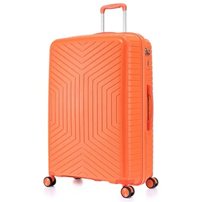 Image of DK Luggage 28&quot; Large Hard Shell Polypropylene PP Suitcase 4 Wheel Spinner PP20 Orange