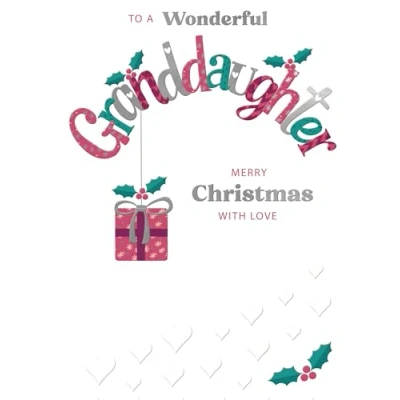 Image of to A Wonderful Granddaughter Festive Joy Christmas Greeting Card XFCS014
