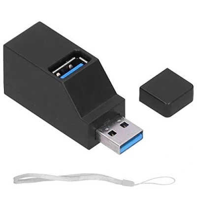Image of Portable USB Hub, Hub High Speed 3 Port Data with Lanyard USB2.0 USB3.0 Interface Computer Supplies for Laptops, PC
