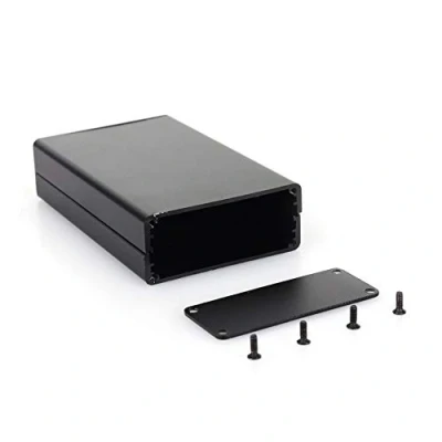 Image of Samfox plh37708 PCB Instrument Box, Enclosure Electronic Project Box DIY 80 * 50 20mm Aluminum SG, Black