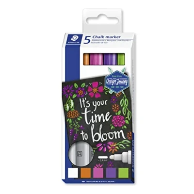 Image of STAEDTLER 344 C5 Design Journey Chalk Markers Assorted Colours (Pack of 5)