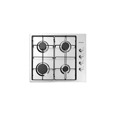 Image of Arebos Gas stove 4 flames Stainless steel Incl. grates &amp; safety pilot Self sufficient Suitable for natural and propane hob cooker