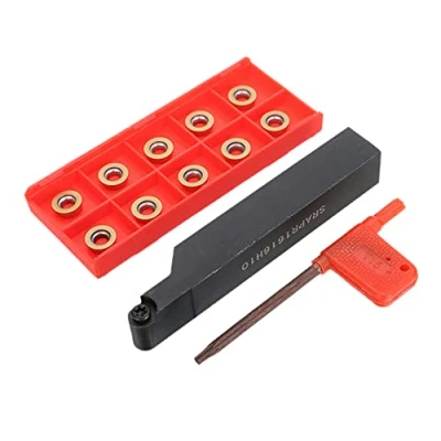 Image of Maizoon CNC Face Milling External Lathe Blade Holder Turning Boring Tool SRAPR1616H10 + 10pcs RPMT10T3MO Carbide Inserts with Wrench DZ12