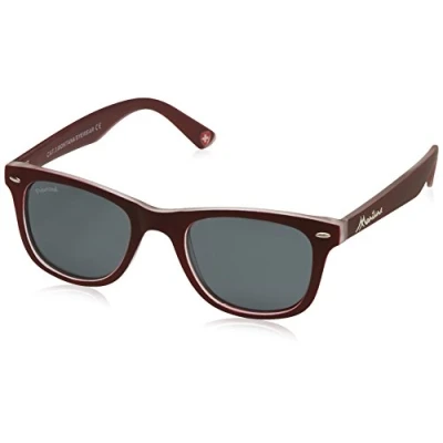Image of Montana Square Unisex Burgundy Rubbertouch Grey Polarized MP41 Sunglasses Red One Size
