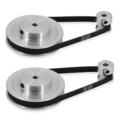 Image of Befenybay 2Kit 2GT Synchronous Wheel 20&amp;80 Teeth 5mm Bore Aluminum Timing Pulley with 2pcs Length 250mm Width 6mm Belt (20 80T 5B 6)